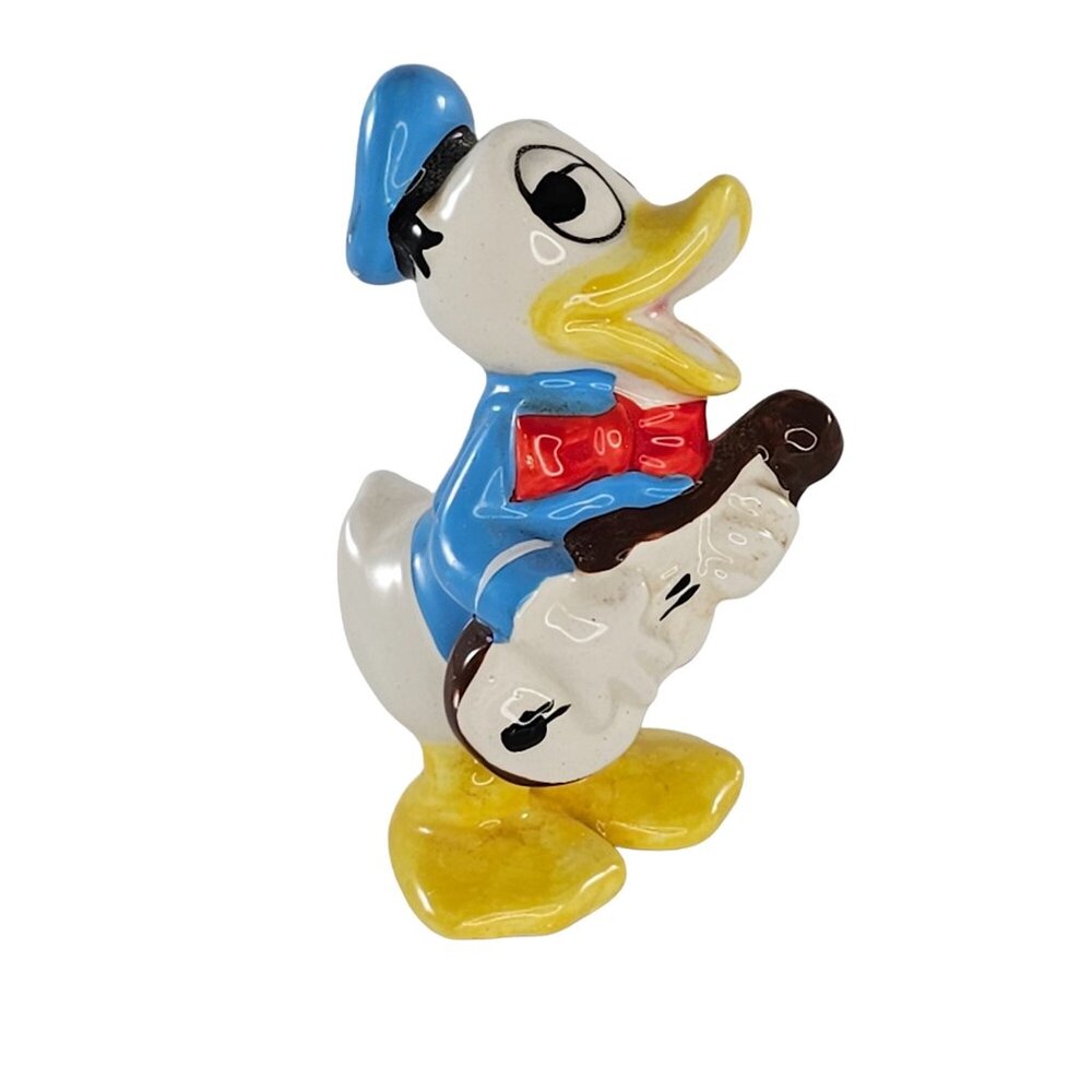 Vintage Walt Disney Productions Donald Duck Figurine Playing Guitar Singing
